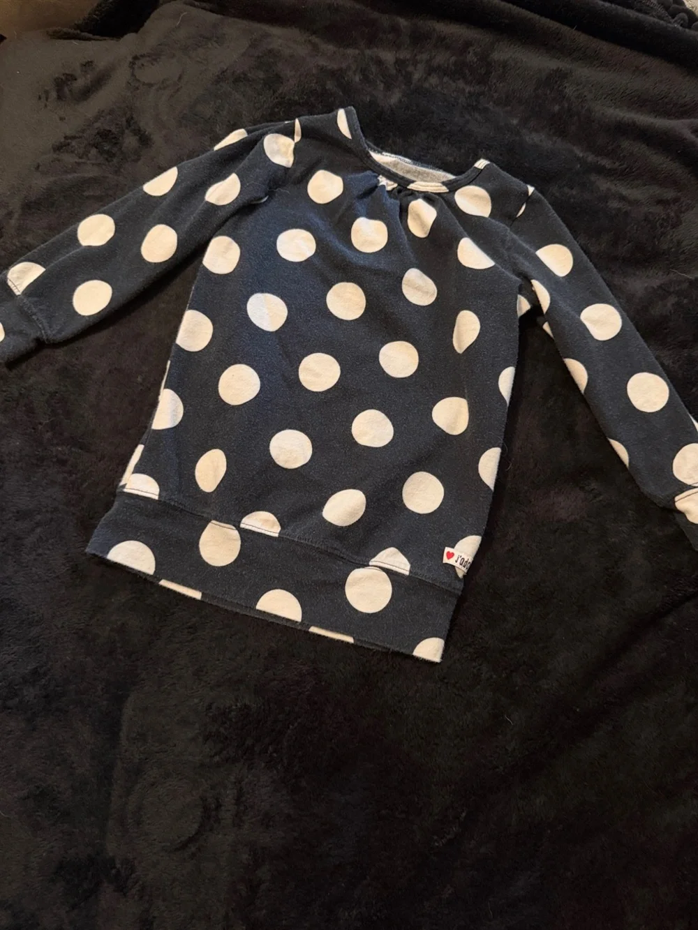 Carter's Navy and White Polka Dot Pullover Sweatshirt